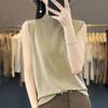 Camisola de punto lista para usar estilo primavera y verano para mujer, cuello medio alto, color sólido, corte ajustado, camisa básica sin mangas