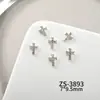 Accesorios para Uñas Cruz de Plata Pura Corazón de Cuervo, Estilo Versátil Retro Dulce y Genial, Decoraciones para Uñas Incrustadas de Diamantes