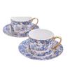 Série Flor de Hortênsia Dijia Moda Europeia Transfronteiriça Luxo Leve Conjunto de Chá para Café da Tarde Escritório com Uma Peça Dupla e Pires