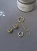 Brincos Longos Irregulares Dongdaemun Coreia do Sul Conjunto Combinação Feminino Simples Estilo Frio Brincos de Presilha