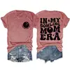 Era de mamá de bolos diversión de bolos cuello redondo casual para mujer capa base camiseta Amazon transfronteriza holgada manga corta