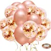 Set de Globos de Oro Rosa Más Vendido Transfronterizo, Combinación de Globos de Lentejuelas Doradas y Plateadas, Decoración para Cumpleaños de Bebé y Bodas