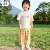 Conjunto de Manga Corta Jingqi para Bebé Algodón Puro Niños y Niñas Ropa de Verano para Bebés Pantalones Largos Traje Separado de Verano Delgado para Niños para Salir