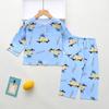 Pijama Infantil Verão Menina Menino Algodão Seda Pijama Menino Bebê Manga Longa Verão Fino Ar Condicionado Conjunto