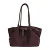 Bolsa tote de camurça, estilo coreano, grande capacidade, feminina, nova coleção outono/inverno 2026, bolsa de ombro retrô para o trabalho