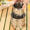 Taza de agua plegable de acero inoxidable 304 para exteriores, camping, portátil, barbacoa, taza de cerveza, café, picnic, montañismo, agua hirviendo, juego de 4 piezas