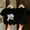 Camiseta de manga corta para niña 2026 nuevo estilo ropa de verano para niños top de dibujos animados elegante para niños mayores y pequeños camiseta base de algodón puro