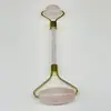 Massageador Roller de Jade Natural e Cristal Rosa Multifuncional para Beleza Facial Empurrador Bastão de Bola de Cristal Multifuncional para Corpo Inteiro