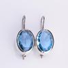 Huajie Brincos de Gota de Cristal Azul Marinho de Prata 925 Nova Moda Transfronteiriça Europeia e Americana Brincos de Feriado Femininos
