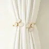 Nuevos sujetacortinas de hoja de cloisonné transfronterizos, dulces, elegantes, versátiles, decoraciones de hebillas de cortina sin perforación
