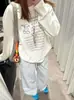 Camiseta de Manga Larga Versátil de Algodón Puro con Estampado de Letras Nueva para Primavera y Otoño Diseño de Estudiante Americano Top de Cuello Redondo para Mujer