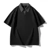 Enbu Camisa Polo de Verano para Hombre Estilo Dos Piezas Camiseta de Manga Corta Nueva Marca de Tendencia Estilo Americano Cuello Camisero Tallas Grandes para Adolescentes