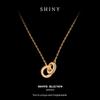 Nuevo collar de celebridades de Internet para mujer, combinable con todo, diseño de nicho, elegante, de alta gama, con doble anillo, cadena de lana para clavícula, joyería de plata al por mayor.