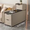 Mesa Auxiliar de Sofá de Lujo Ligero Sala de Estar Madera Maciza Hogar Gabinete Lateral Multifuncional Gabinete Estrecho Pequeño Ultra Delgado Gabinete de Almacenamiento Simple