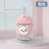 Taza de Vidrio en Stock Ins Dibujos Animados Taza para Beber Infantil Taza con Popote Casera Engrosada Taza de Alto Valor Wholesale Taza de Agua