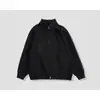 Estilo Perezoso Otoño e Invierno Simple Versátil Color Sólido Cremallera Pesada Casual Holgado Suéter Punto Melange Cuello Alto Cardigan