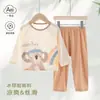 Conjunto de Ropa de Casa de Verano para Niños, Pijama Delgado de Manga Larga para Niños y Niñas, Conjunto de Dos Piezas Transpirable y Amigable con la Piel para Bebé