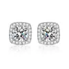 Pendientes de plata de ley S925 con aguja de circón de seis garras, moissanita, pendientes de diamante simulado para mujer, pendientes de Amor, calientes en línea