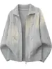 SIN LOGOTIPO PLUS2026 Invierno Nuevo Estilo Hong Kong Tallas Grandes Suéter Cardigan de Doble Cremallera Ropa Exterior de Moda para Hombre