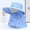 Chapéu de Proteção Solar para Mulheres, Máscara de Proteção Solar, Aba Larga, Chapéu Versátil, Proteção UV, Adequado para Colheita de Chá, Saneamento, Trabalho Agrícola, Chapéu de Aba Larga para Adultos