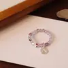 Anillo de Cristal Natural Elástico Moda Nacional Nuevo Diseño Chino Cuerda Elástica con Cuentas Anillo de Cristal Anillo de Temperamento Venta al por Mayor