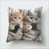 Capas de Almofada de Animais Fofos Novas Transfronteiriças para Usar com Celulares, Decorações de Festa de Gatos, Capas de Almofada de Sofá para Sala de Estar Atacado