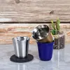 Procesamiento taza de agua de oficina con logo personalizado taza de café de acero inoxidable de doble pared taza de vino pequeña práctica para restaurante al aire libre