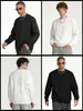 Sudadera Casual de Color Sólido con Cuello Redondo Jxy Rongdejie, Sudadera Holgada y Versátil Stone Island, Sudadera de Marca Moderna Estilo Americano, Cuello Redondo