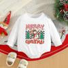 Roupas infantis transfronteiriças Natal bebê outono macacão novo bebê manga longa letras ha roupas bolsa de bebê roupas de peido