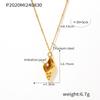 Collar de clavícula de concha incrustada estilo ins europeo y americano con perla de imitación para mujer de acero de titanio chapado en oro real de 18k nicho joyería comodín al por mayor