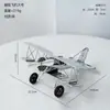 Ornamento de Modelo de Avião de Metal Prateado Galvanizado de Luxo Leve Estilo Europeu, Criativo e Único para Bar de Vinhos, Rack de TV, Hall de Entrada e Decoração de Casa