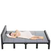 Cama de acero y madera para un solo ocupante, cama sencilla, esencial para la siesta, cama de campaña plegable, cama para siesta en dormitorio, cama con estructura de hierro para adultos