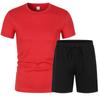 Traje Deportivo y de Ocio de Verano 2025 para Hombre Manga Corta Shorts Estilo Moda Juvenil Negro