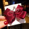 Tocado de corona para niña, horquilla con lazo rojo para el pelo, accesorios para el cabello, linda horquilla lateral de princesa, clip superior para niña