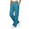 Primavera y Otoño 2026 Amazon Transfronterizo Algodón y Lino Casual Pantalones Cargo Multibolsillo Pantalones de Mujer Pantalones Cargo de Mujer