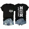 Mãe Sênior 2027 Amazon Wish Site Independente Moda Versátil Feminina Gola V Manga Curta Camiseta Transfronteiriça