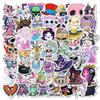 50 Adesivos Decorativos Impermeáveis Série Caveira Menina Adesivos Personalizados Bruxa Cabelo Roxo Amazon Cross-Border