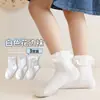 Calcetines blancos de encaje para niñas primavera y otoño Lazo coreano de encaje primavera y otoño Calcetines de princesa para niñas calcetines de baile para bebé