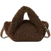 Bolso de Mano de Moda de Felpa de Un Hombro Estilo Nicho Bolso Cruzado Simple Nuevo Ligero 2026 para Mujer Lana de Cordero Versátil