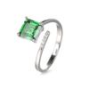 Moda Simple de Comercio Electrónico Transfronterizo Anillo de Plata de Ley S925 Circonio Nano Verde Circonio Rojo Anillo Ajustable Abierto para Mujer Joyería