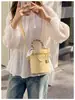 Bolsa balde de seda chique estilo ins de moda de nicho para mulheres, versão coreana de verão 2026, bolsa de ombro e transversal casual de alta qualidade