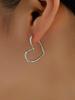 2026 Nuevos Pendientes de Aro en Forma de Corazón Transfronterizos Diseño Simple Colorido de Joyería de Moda para Mujeres