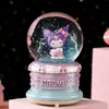 Cartón tarjeta cuero delfín de agua niño bola de cristal brillante caja de música escritorio adornos lindos waterpolo regalos al por mayor