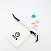Bolsa de lona artística con cordón de 8 pulgadas en stock, bolsa de lona en blanco para graffiti, bolsa publicitaria para instituciones de formación, personalizable con diseños impresos
