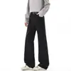 Moda Masculina Casa do Bordo / Jeans Flare Tendência para Homens, Calças Casuais Largas, Estilo Vibe High Street Americano, Tamanho Plus, Caimento
