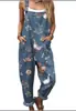 Macacão Casual Feminino de Verão Floral com Alça de Botão Estampado Digital 3D Europeu e Americano Amazon Transfronteiriço