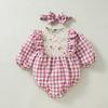 Macacão de Bebê Primavera e Outono manga longa roupas para recém-nascidos floral Xadrez macacão para bebê menina macacão de outono e inverno romper