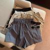 Shorts Cargo Grises de Secado Rápido para Mujer, Pantalones de Verano Delgados de Cintura Alta Sueltos de Pierna Ancha para Personas Pequeñas, Pantalones Casuales Americanos de Tres Puntos