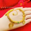 Pulseira Vintage Nova de Esmalte Amarelo Deus da Riqueza Gordo Fortuna Novo Estilo Chinês Tendência Nacional Pulseira Deus da Riqueza dos Cinco Caminhos Atacado