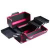 Caja de Maquillaje Aleación de Aluminio Portátil de Mano Multicapa Caja de Almacenamiento de Cosméticos Gran Capacidad con Cerradura Caja de Herramientas para Uñas